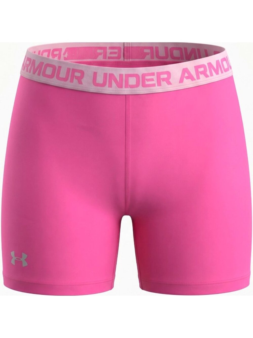 Under Armour Womens HeatGear Shorty Shorts Pink 3" Compression Size Large NEW